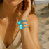 Blue Seaspray | Silver | Firefly Glass Bear Bracelet